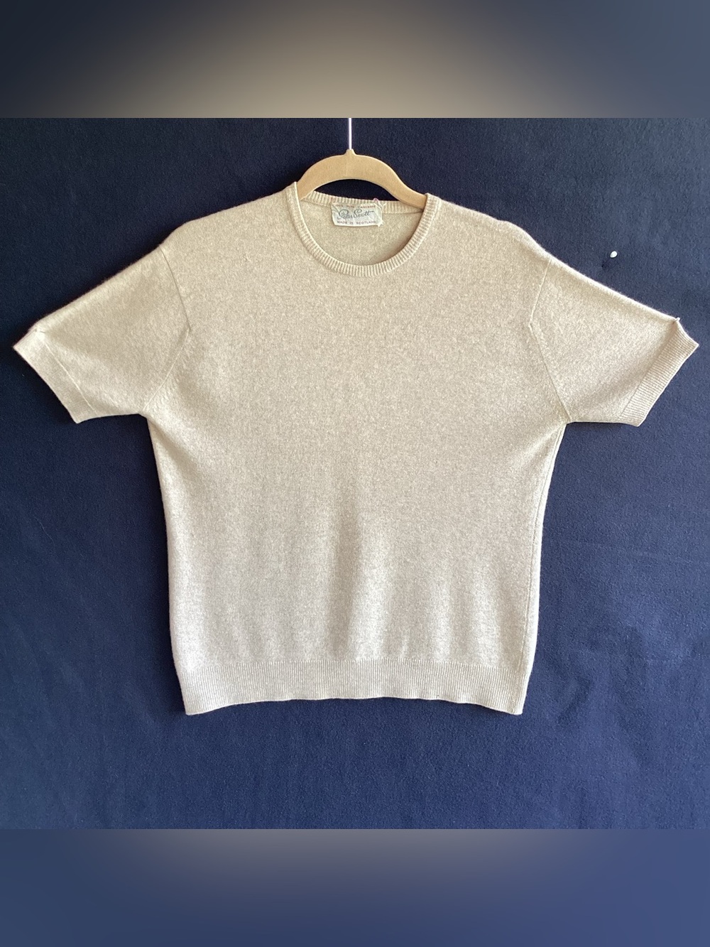 Vintage Peter Scott short sleeve cashmere sweater made in Scotland